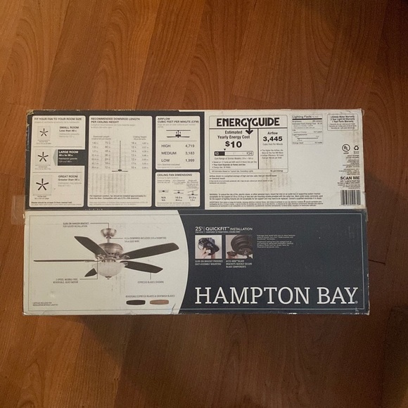 Hampton Bay Southwind II Brushed Nickel Ceiling Fan - Picture 9 of 10